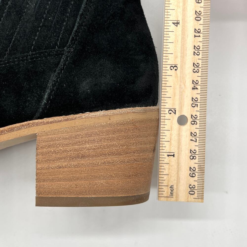 PAUL GREEN Sante Zip Bootie Womens 8.5 Black Suede Ankle Stacked Heel Chelsea - Picture 11 of 11